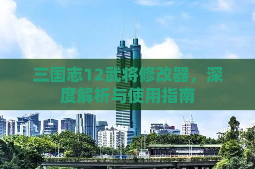 三国志12武将修改器，深度解析与使用指南